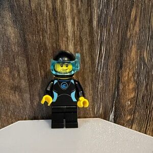 Lego Black and Blue Minifigure with Helmet